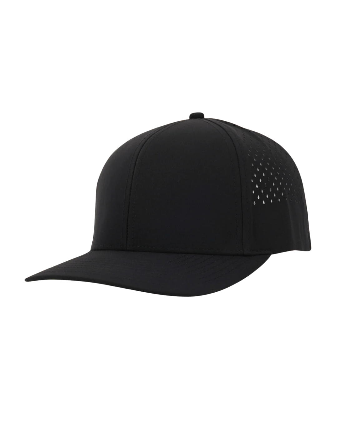 Blank sweat-proof and water-resistant six-panel snapback for custom leather patch personalization