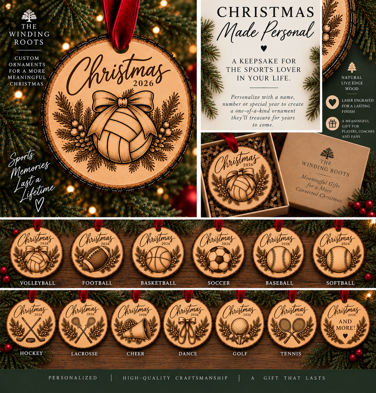 Personalized Sports Christmas Ornament product detail 2
