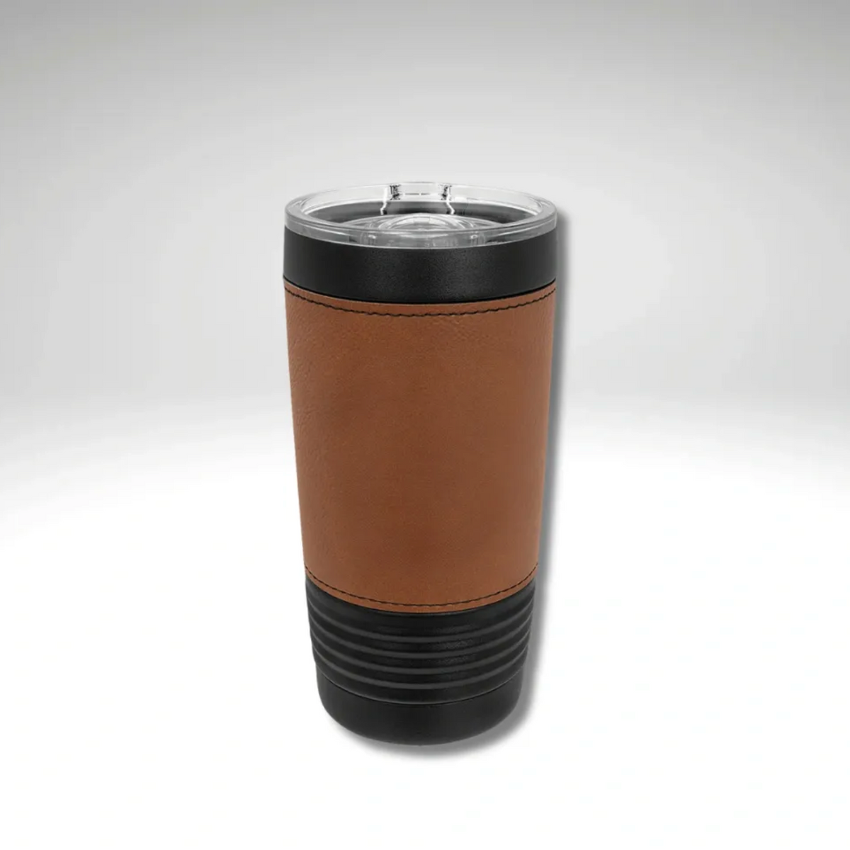22 oz leather-wrapped coffee mug before personalization