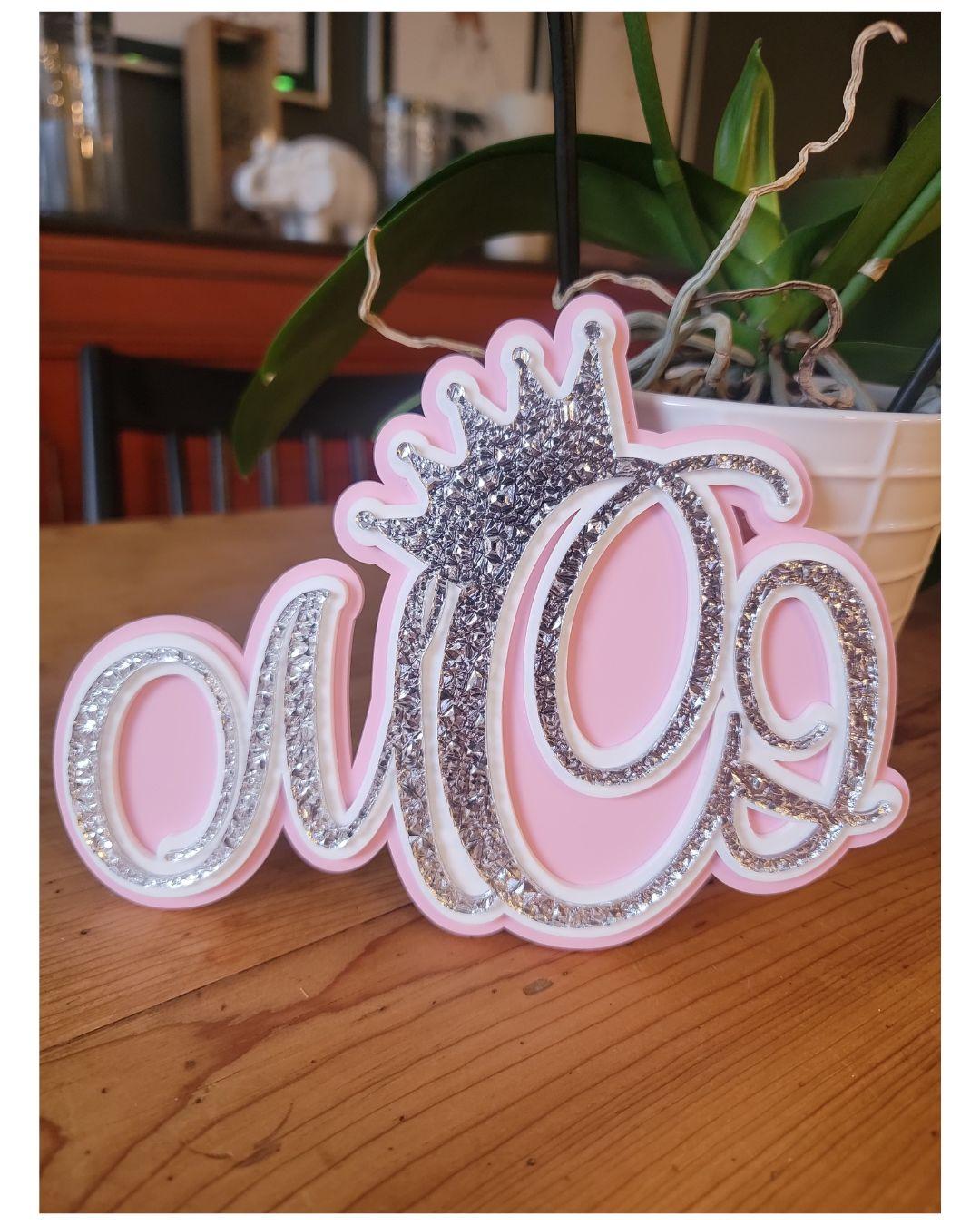 3 Layered Acrylic Custom Homecoming Mum Centerpiece
