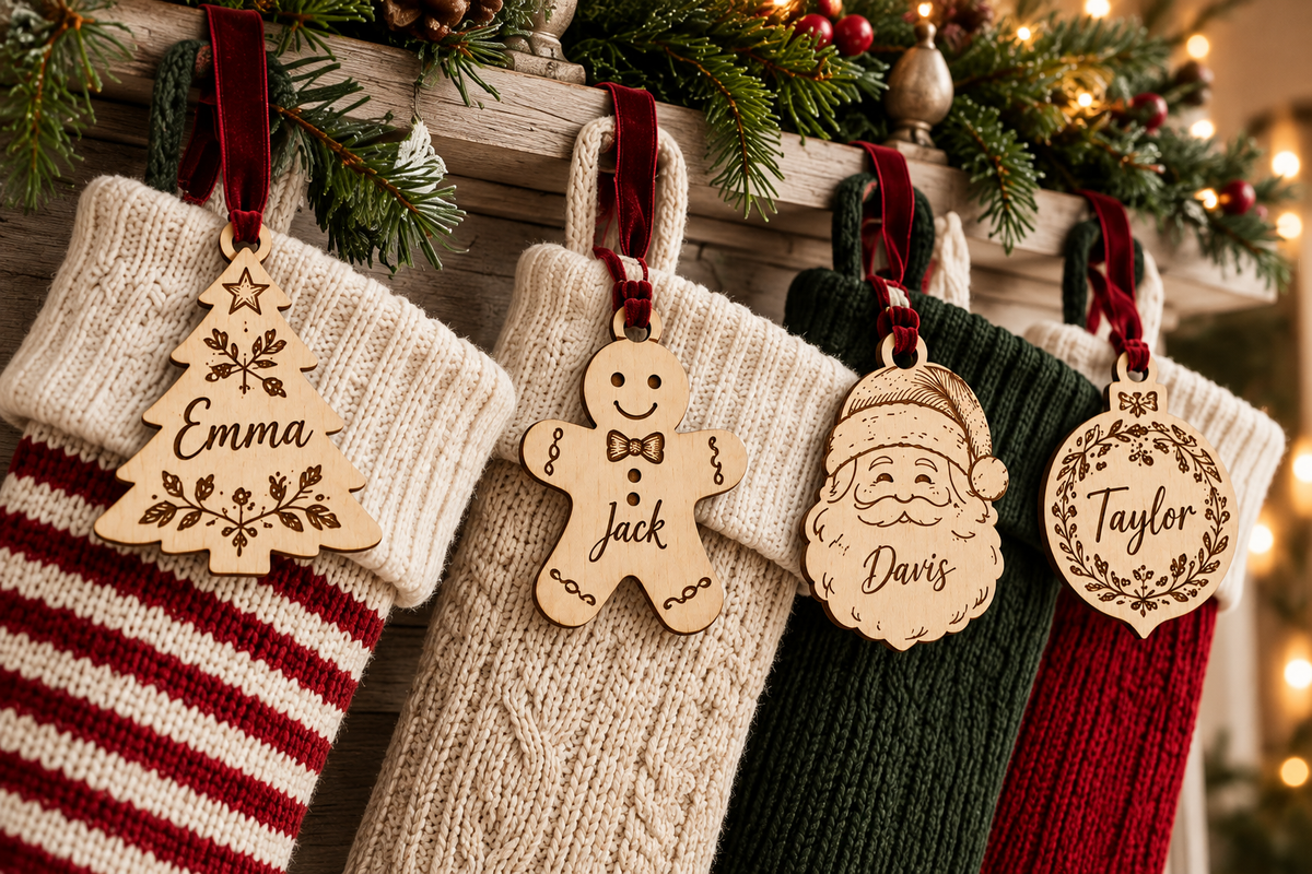 Personalized Christmas Shape Stocking Tags product detail 3