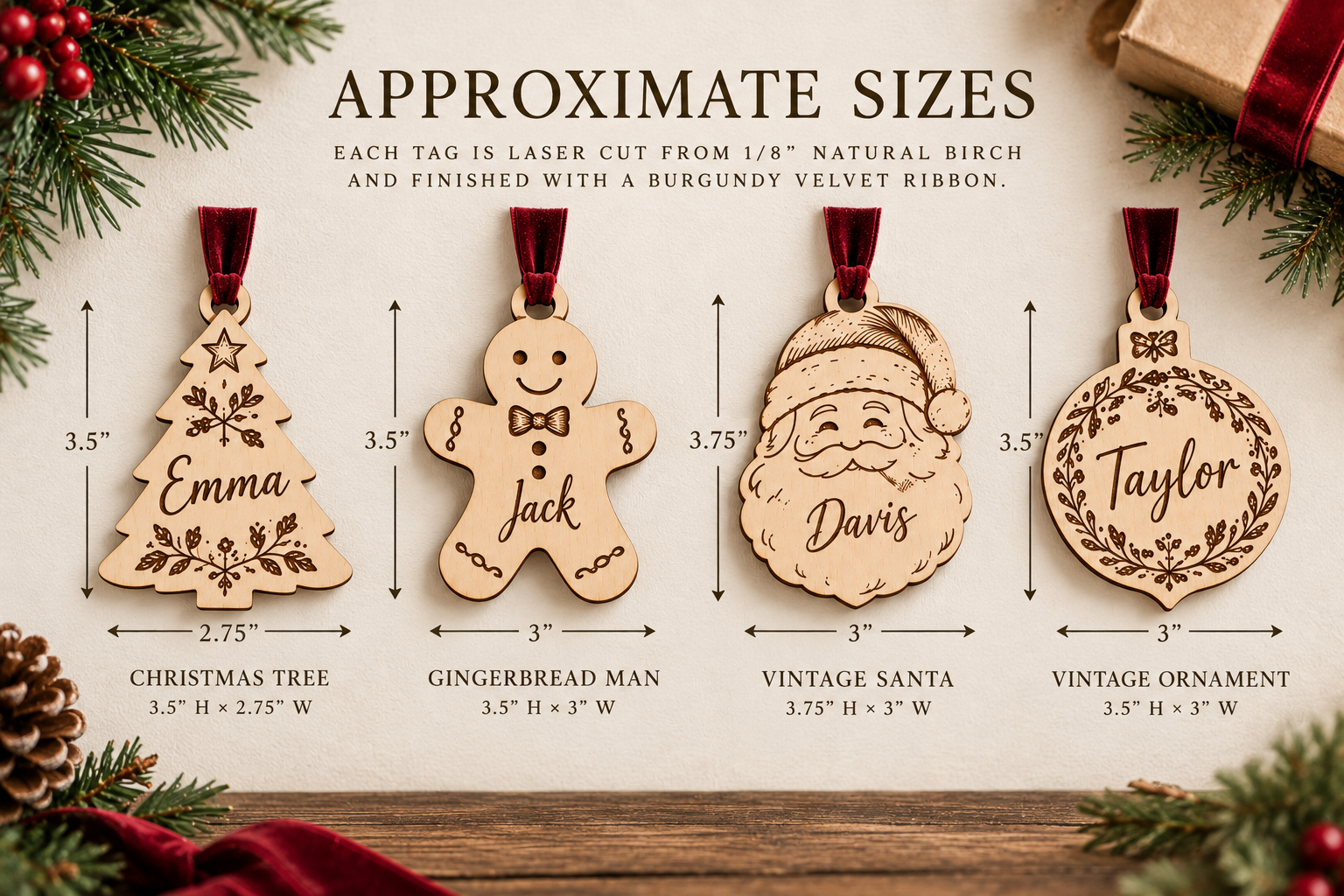 Personalized Christmas Shape Stocking Tags product detail 6