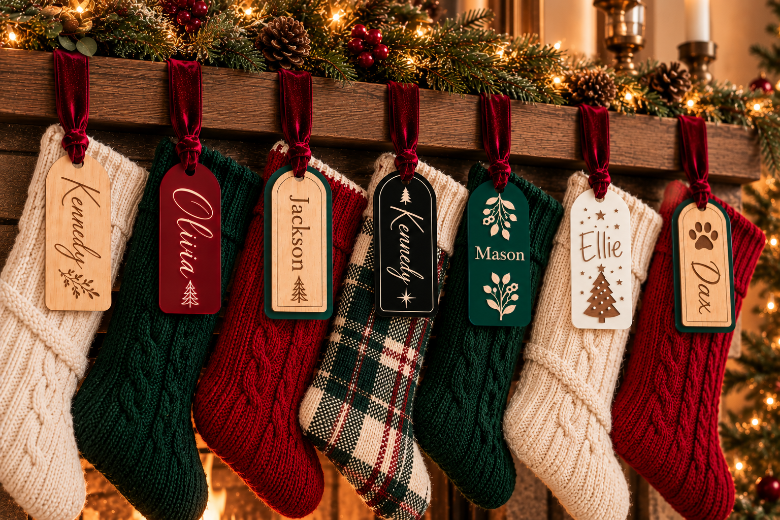 Personalized Christmas Stocking Tags product image