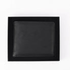 Leatherette bifold wallet — black product sample before personalization