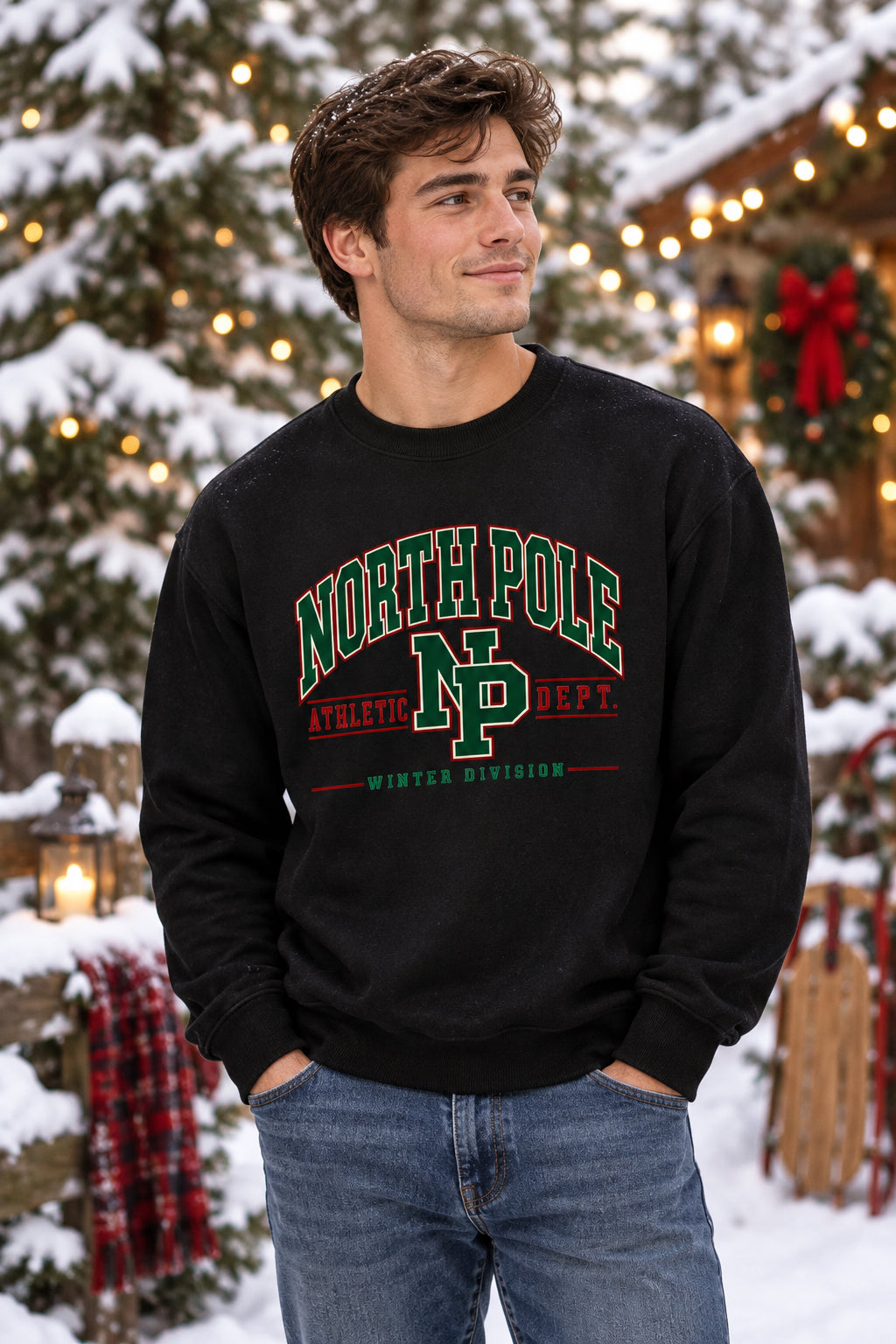 North Pole Athletic Dept. vintage Christmas crewneck sweatshirt
