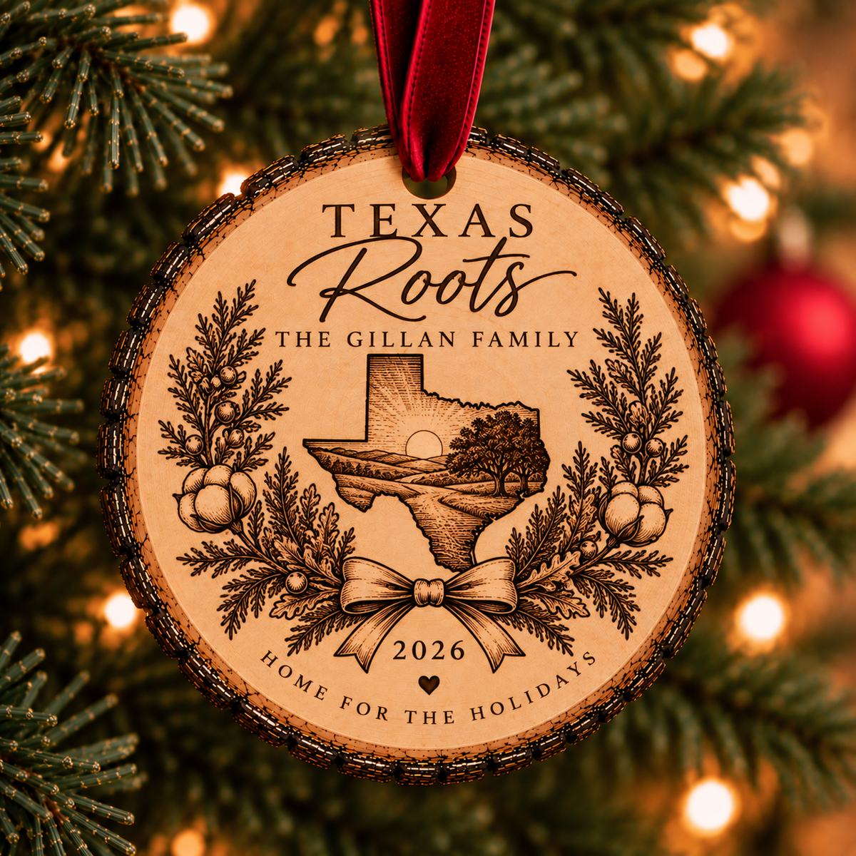Personalized Texas Roots Family Ornament product image