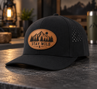 Custom sweat-proof water-resistant six-panel leather patch snapback