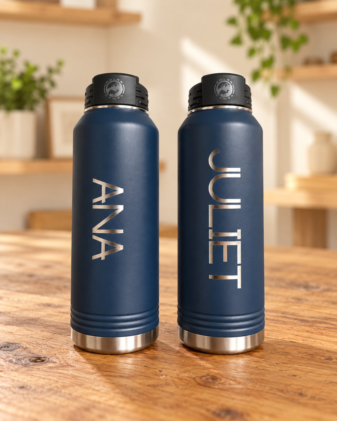 Custom Engraving for Your Own Drinkware in a warm naturally lit setting