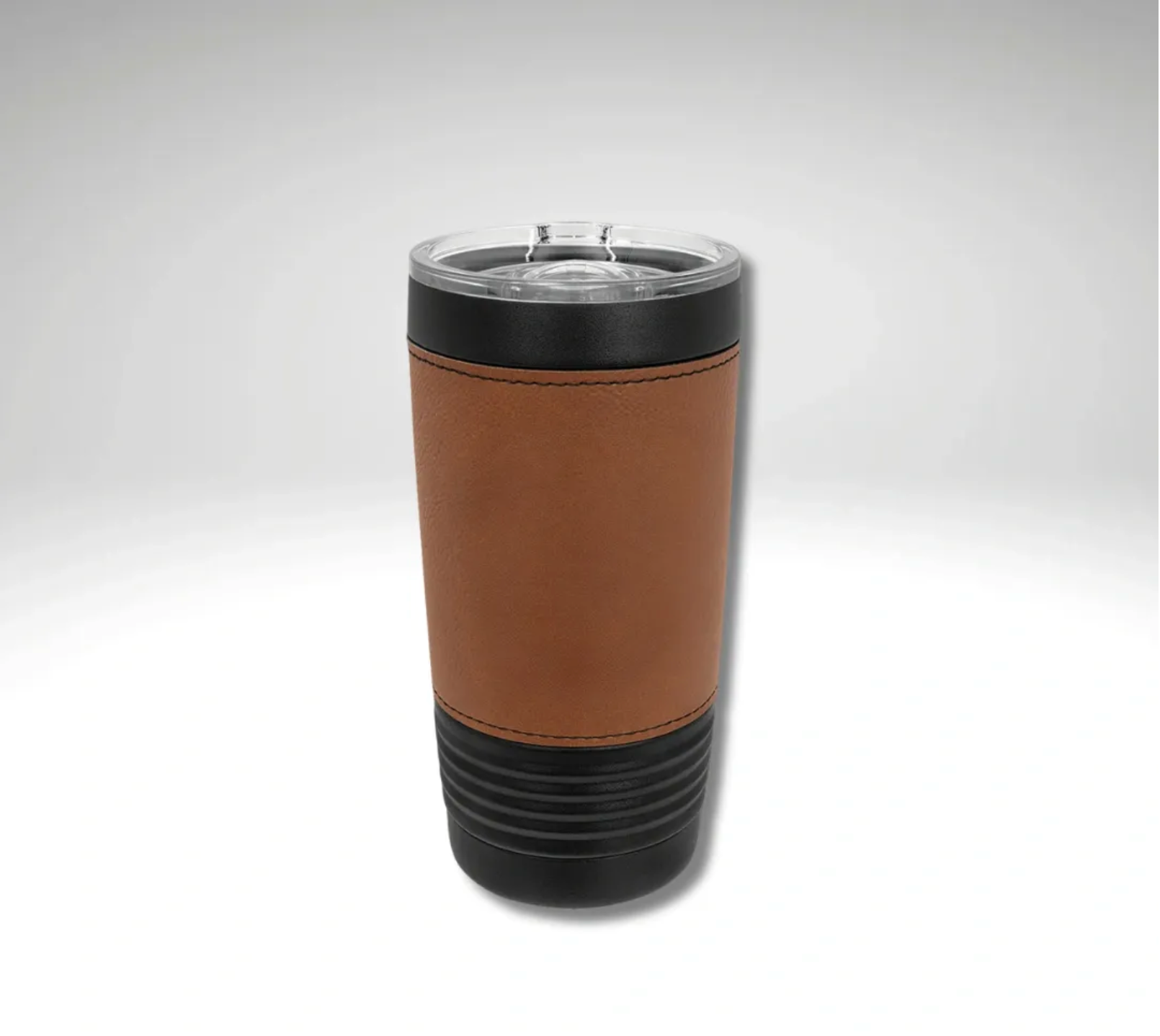22 oz leather-wrapped coffee mug before personalization